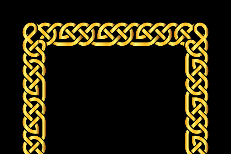 square-golden-celtic-knots-vector-frame