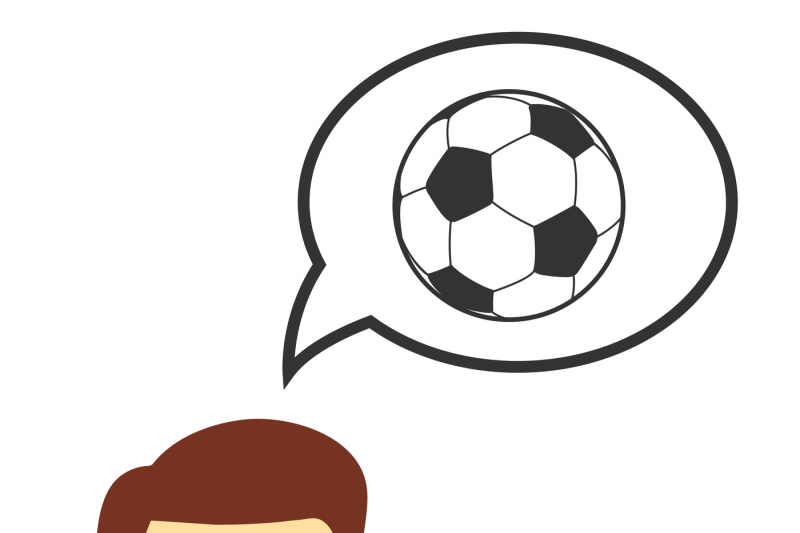 smiling-man-thinking-about-soccer-game-vector-illustration