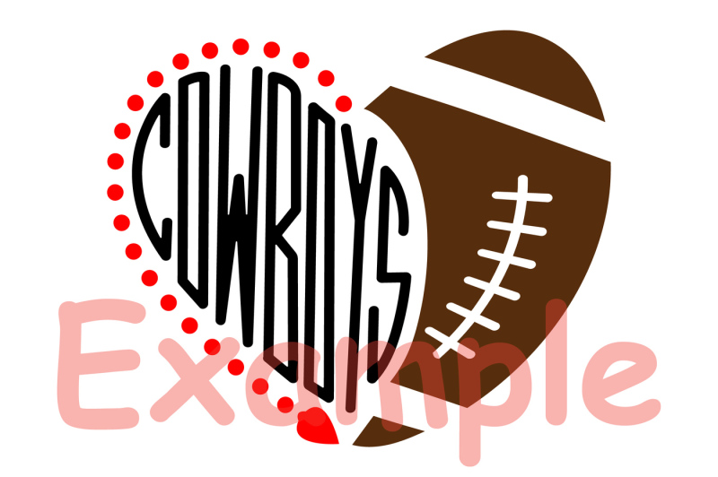 Cowboys Sport Heart SVG football baseball basketball soccer Logo 1113S