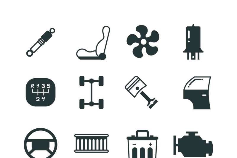 car-parts-mechanic-vector-icons-set