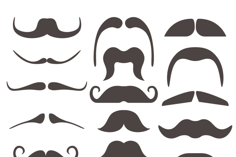 funny-fake-moustaches-for-mouth-mask-vector-collection