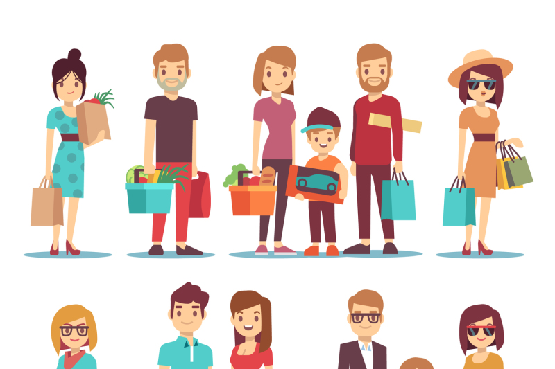 people-shopping-in-mall-vector-cartoon-characters-set