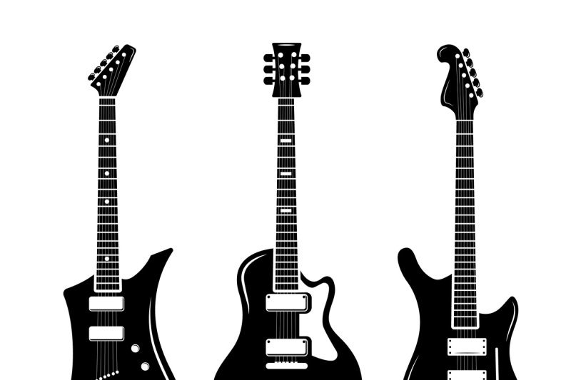 vector-black-guitar-icons-acoustic-and-electric-guitars