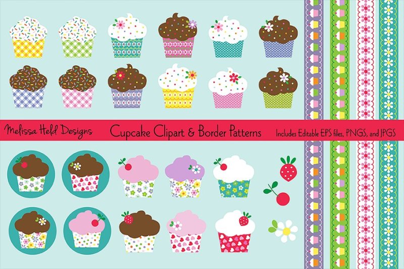cupcake-clipart-and-border-patterns