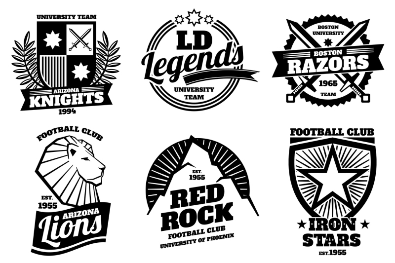 college-athletic-labels-varsity-emblems-vintage-sports-teams-badges