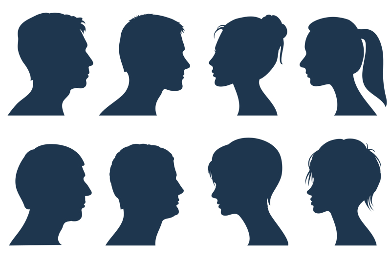 man-and-woman-face-profile-vector-silhouettes