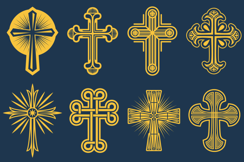 gothic-catholic-cross-vector-icons-catholicism-symbol