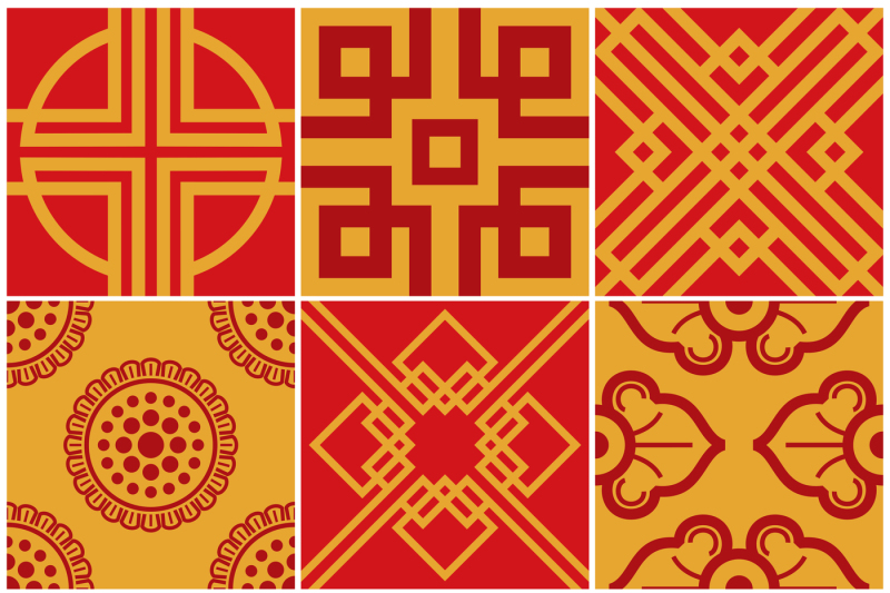 traditional-korea-japan-asian-vector-seamless-patterns-set