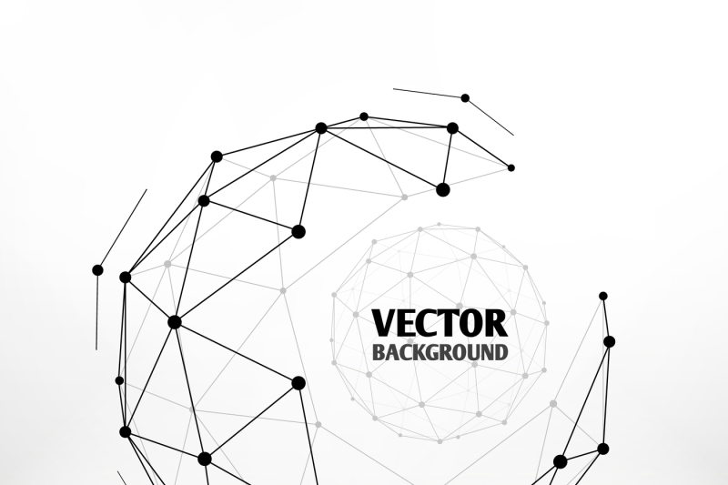 broken-connection-network-3d-polygon-wireframe-sphere-technology-vecto