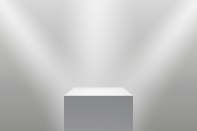 museum-pedestal-white-empty-3d-podium-and-spotlights-vector-illustrat