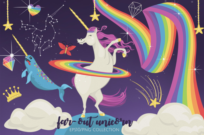 far-out-unicorn-graphic-elements