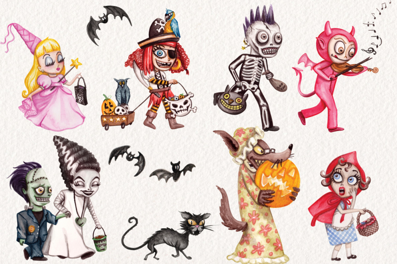 Download Watercolor Trick or Treat Kids By Dapper Dudell ...