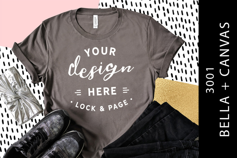 Free Asphalt Bella Canvas 3001 Feminine T-Shirt Mockup (PSD Mockups)