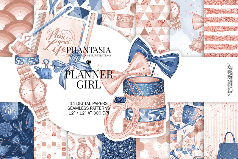 planner-girl-digital-paper-pack