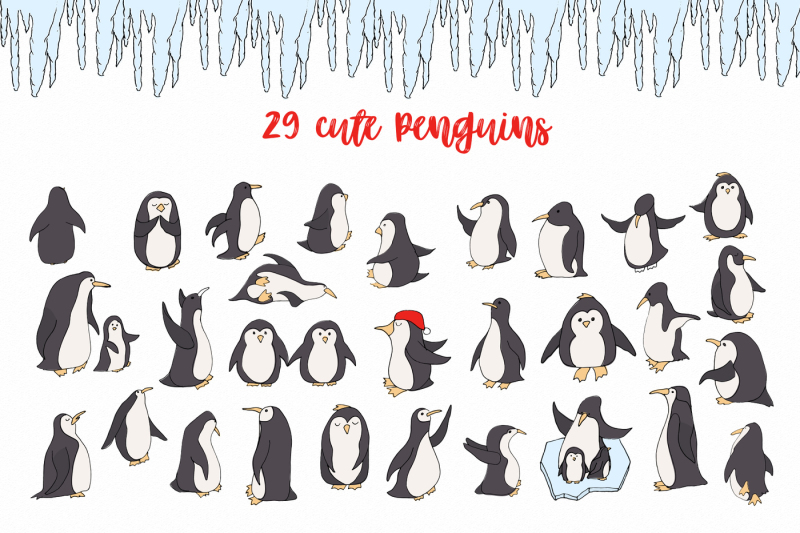 penguins-clipart-and-winter-elements