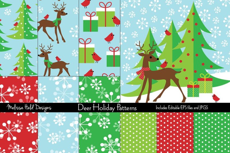 deer-holiday-patterns