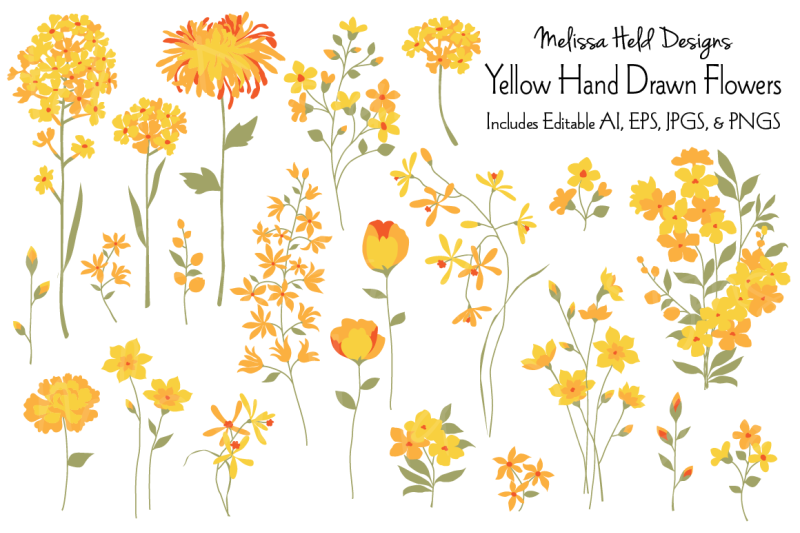 yellow-hand-drawn-flowers
