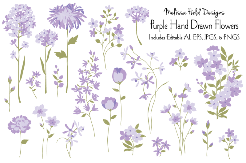 purple-hand-drawn-flowers