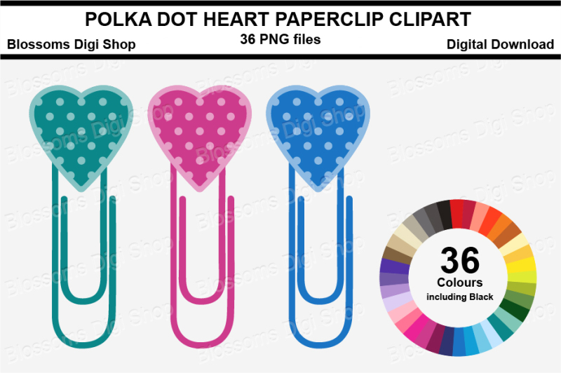 polka-dot-heart-paper-clips-clipart-multi-colours-36-png-files