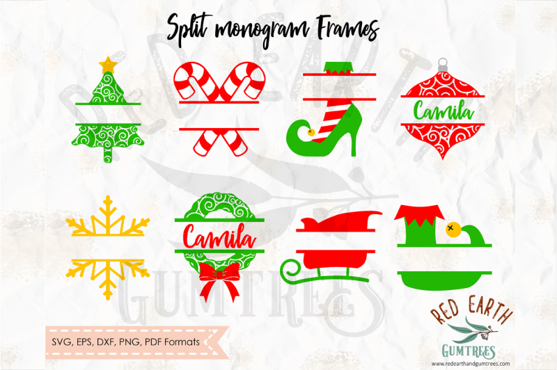 christmas-split-monogram-frame-bundle-in-svg-dxf-png-eps-pdf-formats