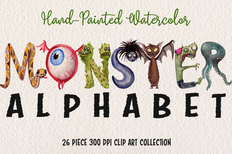 watercolor-monster-alphabet