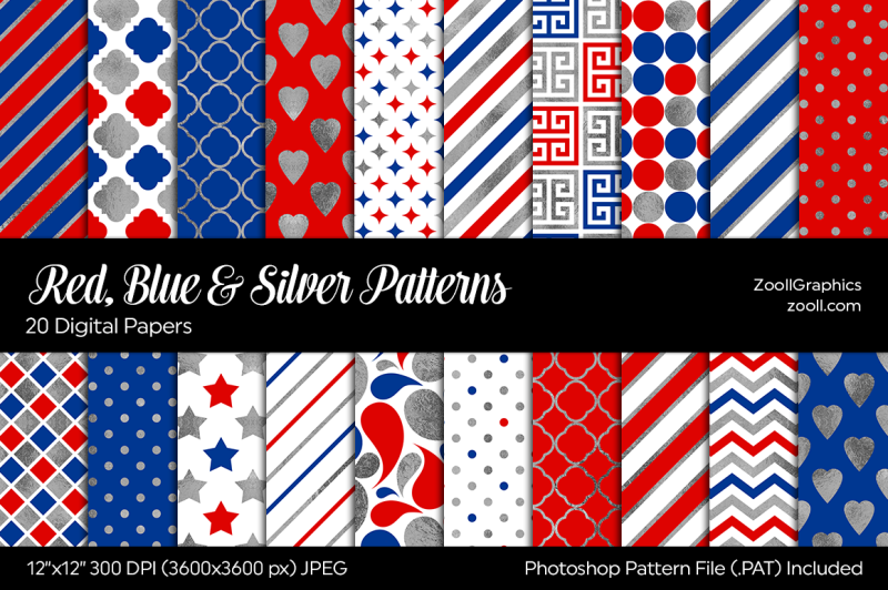 red-blue-and-silver-digital-papers
