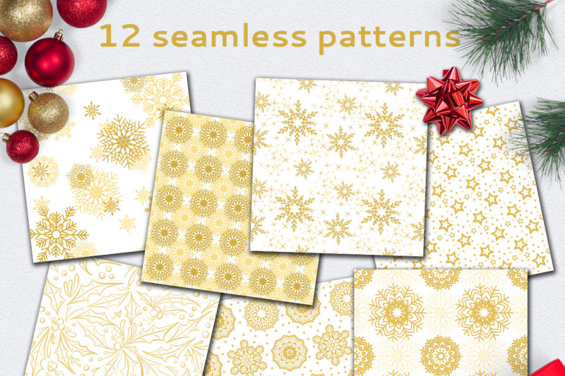 golden-christmas-seamless-pattern