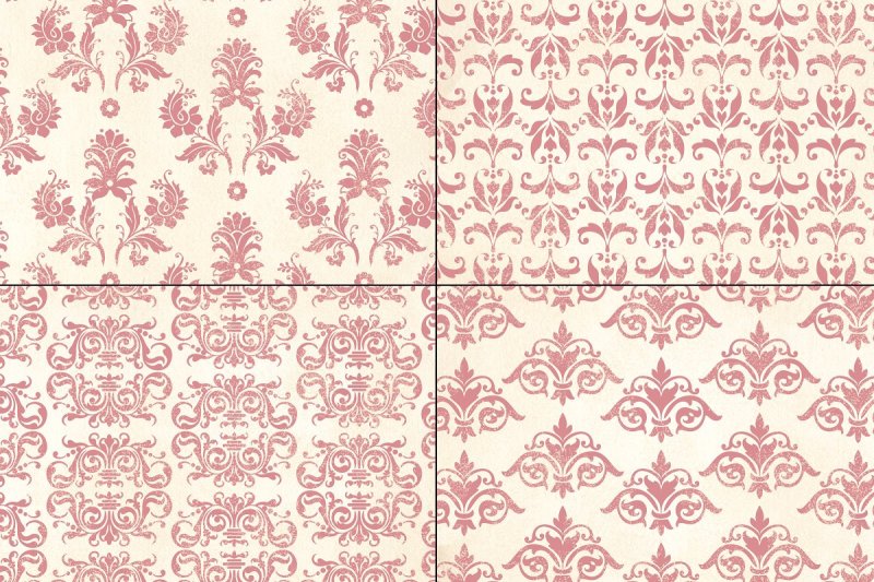 rose-damask-patterns