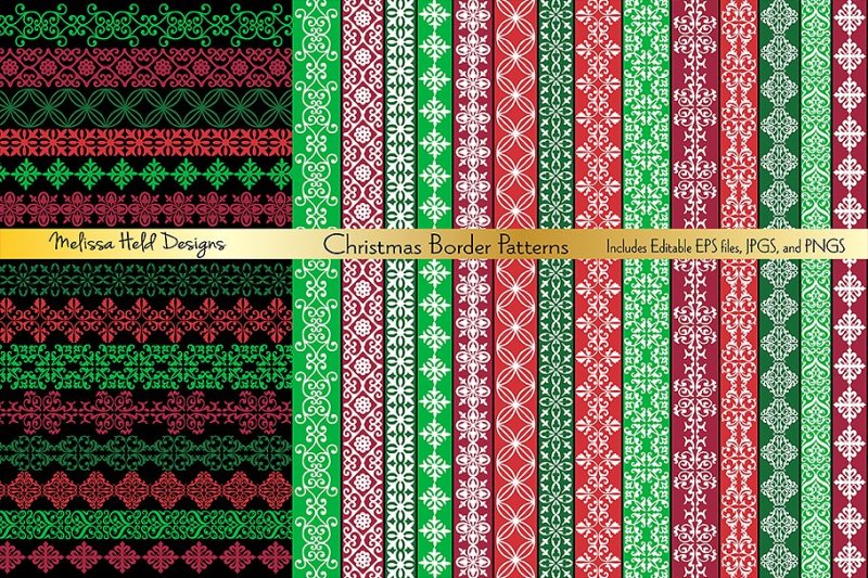 red-and-green-ornate-border-patterns