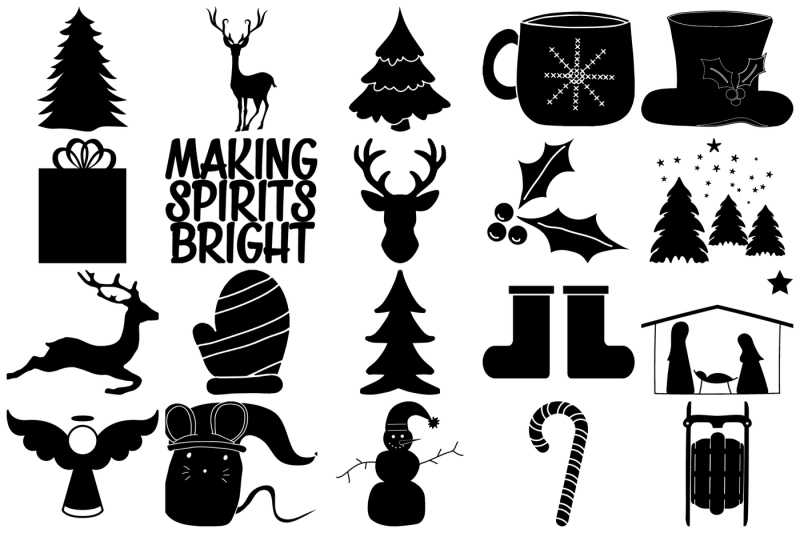 Christmas Silhouettes AI EPS PNG By Me and Ameliè | TheHungryJPEG