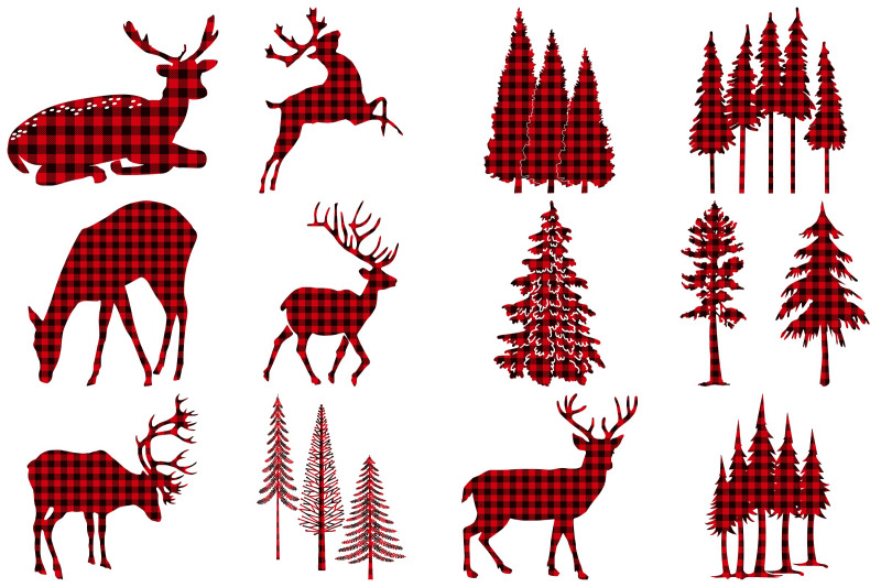 red-buffalo-plaid-deer-amp-forest-ai-eps-png