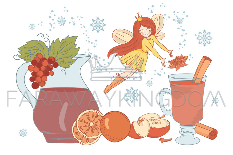 gingerbread-fairy-cartoon-christmas-vector-illustration-set-for-print