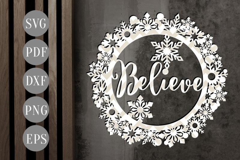 believe-christmas-bauble-svg-xmas-ornament-papercut-template-dxf-pdf