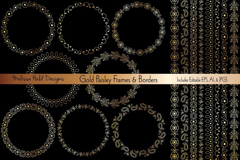 gold-paisley-frames-and-borders