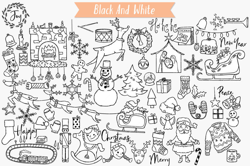 hand-drawn-christmas-doodles-new-year-holiday-party