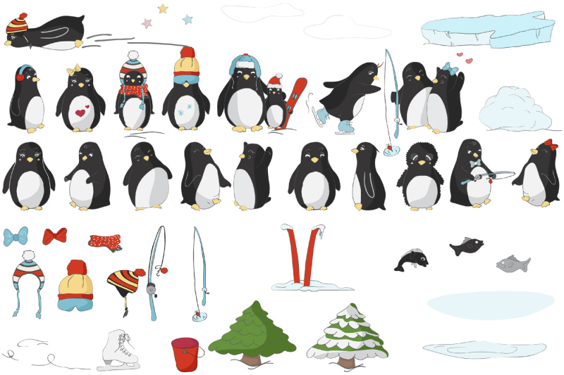 penguins-vector-illustrations
