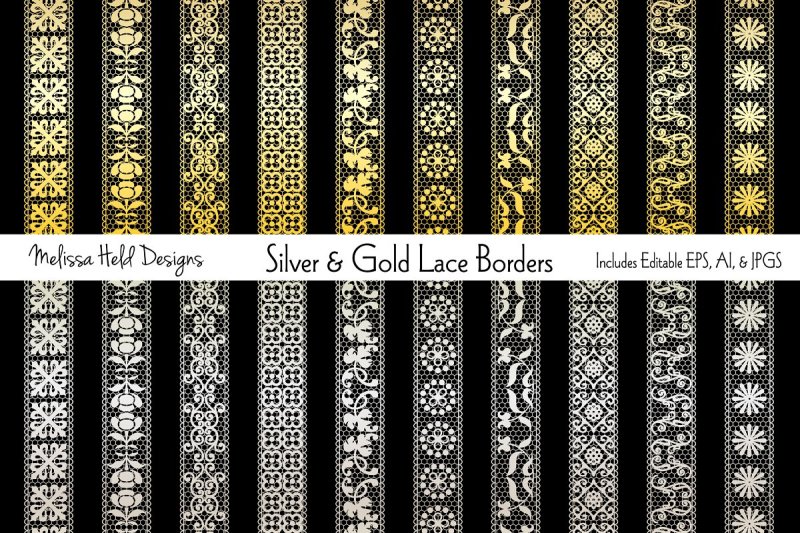 silver-and-gold-lace-border-patterns