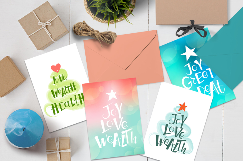 lettering-christmas-card-set