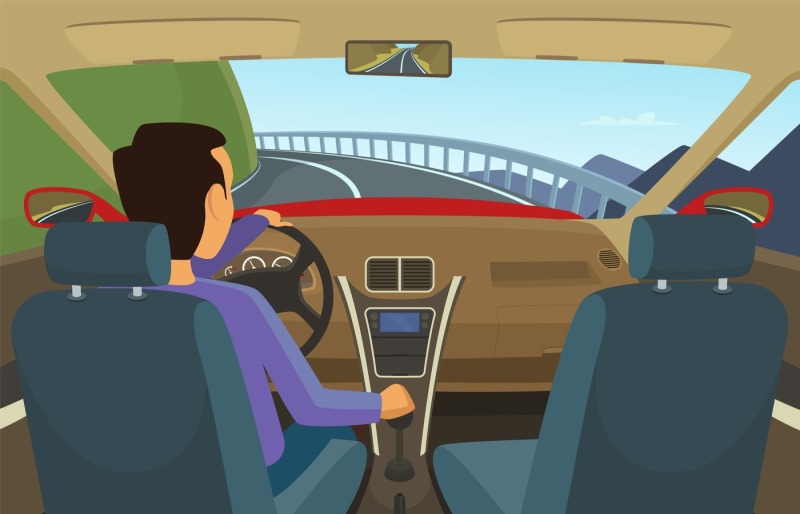 driver-inside-his-car-vector-illustration-in-cartoon-style