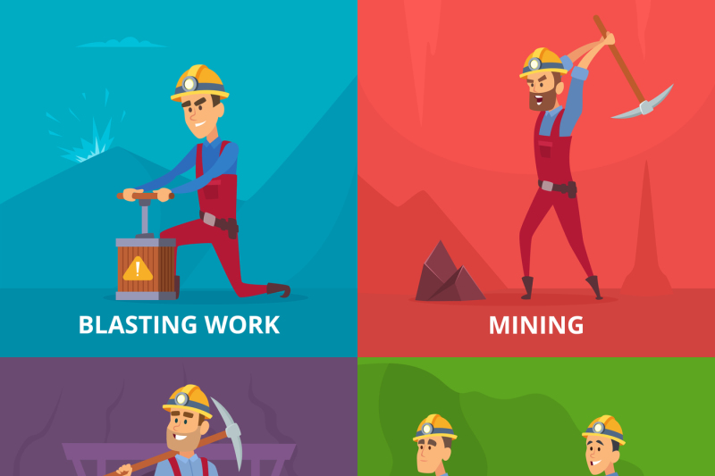 concept-illustrations-of-miners-characters-at-work