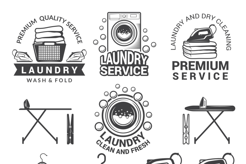 monochrome-labels-of-laundry-service-illustrations-of-washing-machine