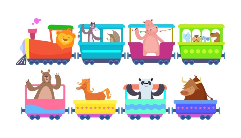 funny-cartoon-animals-rides-in-cartoon-trains