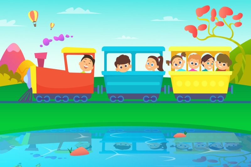 kids-driving-a-train-in-fairytale-world