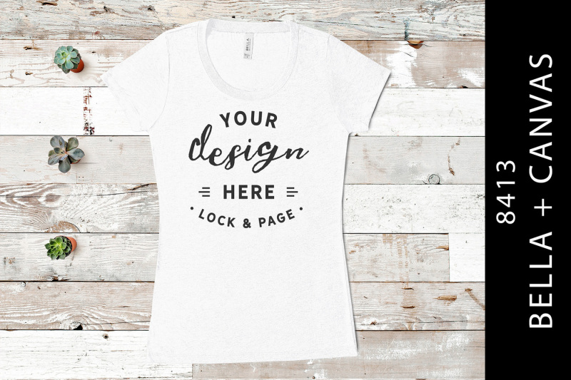 Free White Triblend T-Shirt Mockup Bella Canvas 8413 (PSD Mockups)