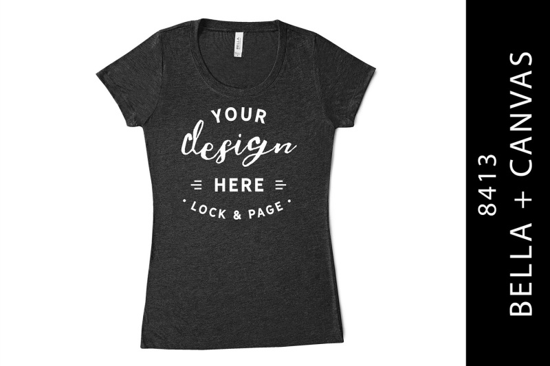 Free Charcoal Black Bella Canvas 8413 Ladies Triblend Mockup (PSD Mockups)