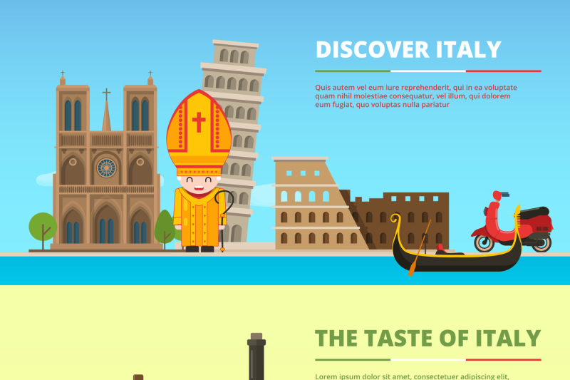 background-pictures-of-italy-banners-set-in-flat-style