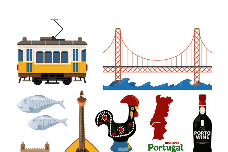 portuguese-vector-icon-set-in-flat-style