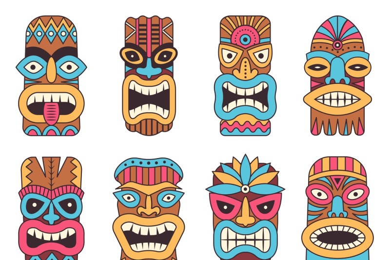 illustrations-of-hawaiian-tiki-god-tribal-totem