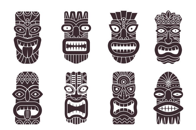 monochrome-vector-illustrations-set-of-tribal-god-tiki