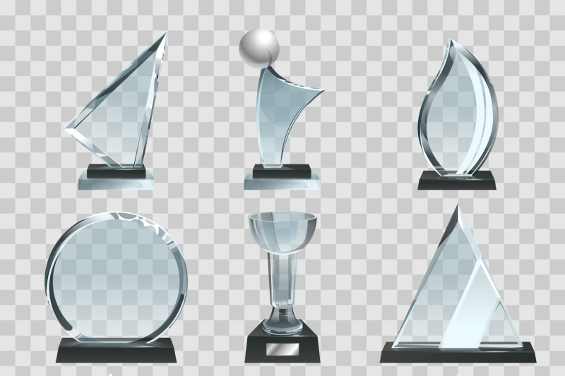 glossy-transparent-trophies-awards-and-winner-cups-vector-illustrati